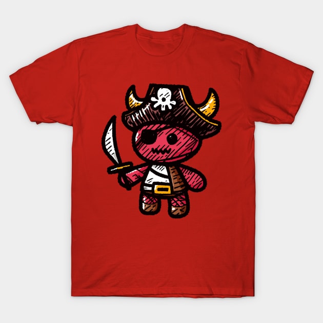 Doodle Stuffed Toy Devil Pirate T-Shirt by TomFrontierArt